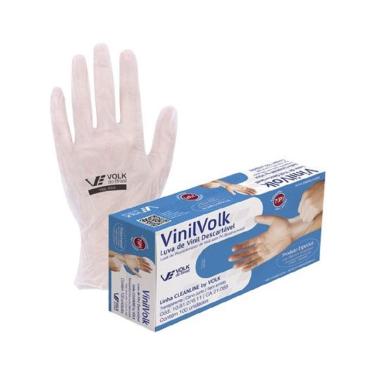 Imagem de Luva Nitrílica Volk Vinil Sensi Medical Tamanho M Com 100 Unidades