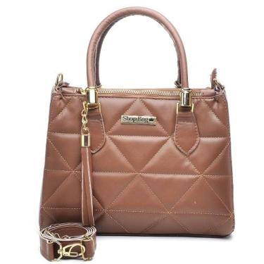 Imagem de Bolsa Feminina Média Shopbag Bordada Dubai 2025, Caramelo