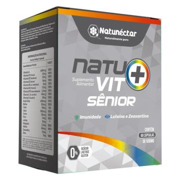 Imagem de Natuvit Sênior Suplemento Vitaminico Idosos Natunectar 500mg - 60 cápsulas-Unissex