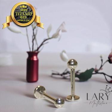 Imagem de Kit 2 Piercing Titânio Bolinha 3mm Labret Helix Conch Tragus Boca medu
