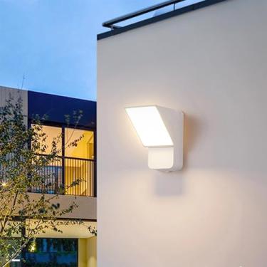 Imagem de Luminária de parede externa com painel LED giratório de 350° à prova d'água IP65 Lâmpada de parede quadrada moderna de alumínio arandela de parede externa/interna jardim terraço varanda porta da
