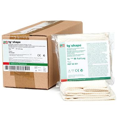 Imagem de Lohmann & Rauscher Bandagem Tubular Em Formato De Tg, Compressão Médica Para Perna Inteira Coxa, Joelho, Panturrilha, Tornozelo E Pé, Retenção Tubo Meia Sem Costura, Tamanho Médio, Caixa Com 10