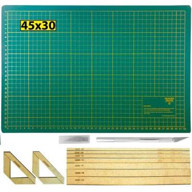 Imagem de Base Corte 30x45 Régua Fio Cabelo Estilete Gabarito Cartonag - De Acor