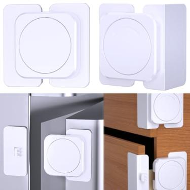 Imagem de Bstsilver Fechaduras De Gaveta Planas E Canto À Prova Bebês, Trava Geladeira Segurança Para Crianças Em Armários Arquivo, Bordas Portas, Forno, Armário Cozinha, Travas Animais Estimação, Gato, Adesi