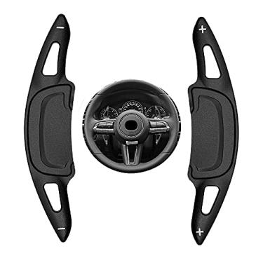 Imagem de HIBEYO Volante Esportivo Preto Cnc Em Alumínio Billet, Extensão De Alavanca Câmbio Maior, Compatível Com Mazda3 Axela 2020 2021, Extensões Substituição Para Mazda 3