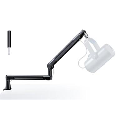 Imagem de TODI Suporte De Mesa Para Microfone, Braço Perfil Baixo/Alto, 4,5 Libras Com Extensão, Canal Cabo Microfone Ajustável Todo Em Metal, Interface 3/8'' E 5/8''