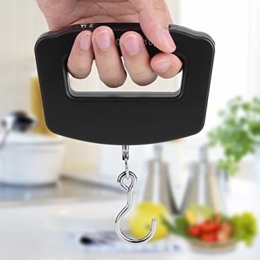 Imagem de Balança de bagagem, mini balança eletrônica portátil para viagem balança de viagem balança de mala com alça grande balança digital de peixe com visor LCD e várias funções