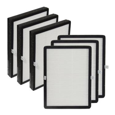 Imagem de PUREBURG Filtro de substituição compatível com BLUEAIR DH3i 2 em 1 Purify + umidificador e purificador de ar, pacote com 2 (filtro H13 HEPA x 6) poeira limpa a ar, somente filtro HEPA