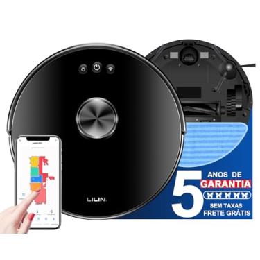 Imagem de LILIN XR500 Robô Aspirador de Pó Dual Voltage, Navegação e mapeamento LIDAR, Mapa de Memória Multicamada, 110/220V Bivolt, Área de Planejamento Personalizado, Pacote de Idiomas Ajustável, Conexão WiFi