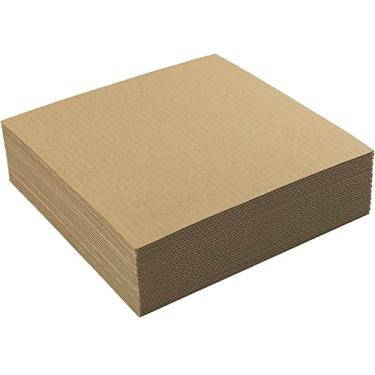 Imagem de MBC MAT BOARD CENTER Centro De Cartolina, Pacote Com 25 Folhas Papelão Marrom 12X12, 1/8" Espessura, Inserções Onduladas Planas Para Embalagem, Envio, Correspondência, Suporte, Cartão Arte E Artesan