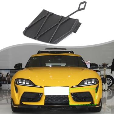 Imagem de Daeiclru Capa de gancho de reboque para para-choque dianteiro de carro compatível com Toyota Supra GR A90 A91 MK5 2019-2025, capa de gancho de reboque dianteiro acessórios de substituição ABS preto