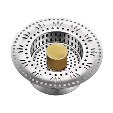 Imagem de WeiLaiKeQi Tampa de pia, filtro de drenagem, aço inoxidável para cantis, acessórios, protetor de drenagem, coletor de comida para cabelo, plugue de filtro