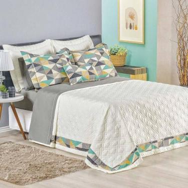 Imagem de Cobre Leito Queen Lovenia 180 Fios 4 Peças - Marfim - Casa Modelo Enxo