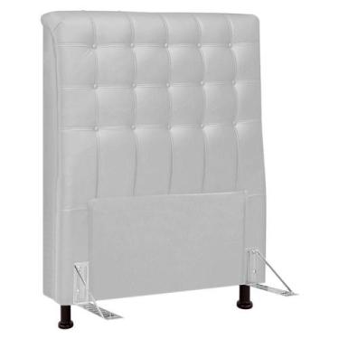 Imagem de Cabeceira Cama Box Solteiro Ciara 90cm Botonê Com Frame Sintético Bran