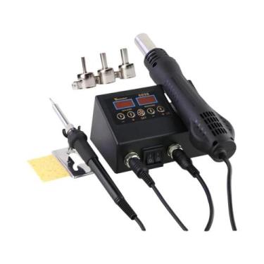 Imagem de Estação De Solda Digital Ajustável Com Pistola De Ar Quente 2 Em 1 Fer
