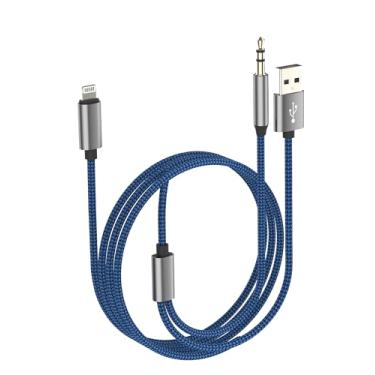Imagem de Cabo de carregamento Lightning para áudio USB de 3,5 mm (2 em 1) para fone de ouvido iPhone 14 13 Pro Max adaptador adaptador divisor de carregador para Apple MFI certificado conector auxiliar de