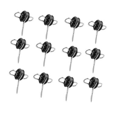 Imagem de Milageto 12 peças de âncoras para maçaneta de portão de cerca elétrica, isoladores de cerca elétrica, parafuso em isolador preto, 2 anéis para poste de madeira