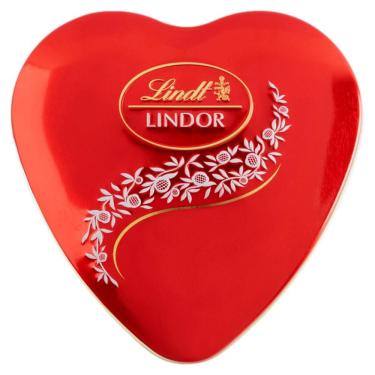 Imagem de Lata de Coração para Presente Lindt Lindor Chocolate ao Leite 50g com 4 Unidades