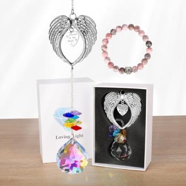 Imagem de CUALFEC Presentes em memória de cães para animais de estimação bola de cristal transparente arco-íris criador Suncatcher No Longer by My Side Forever in My Heart Pulseira Loss of Dog Gifts Paw Prints