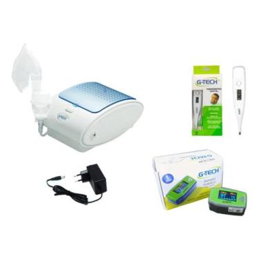 Imagem de Inalador Desk DC SuperFlow Com Porta Acessorios + Oximetro Infantil + 