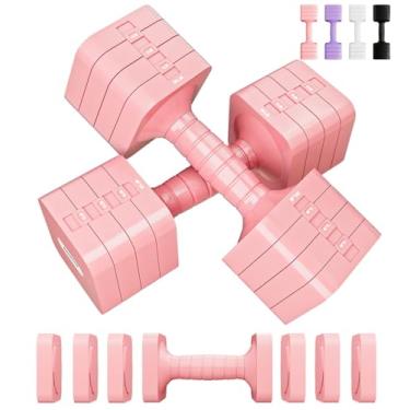 Imagem de Conjuntos de halteres de 7,3 kg, 4 em 1, conjuntos de pesos de mão ajustáveis para mulheres e homens, conjunto de halteres para ajuste de peso de halteres para casa, academia, exercícios, treinos