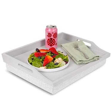 Imagem de Bandeja de colo Rossie Home com almofada removível, bandeja para servir – cinza calmante – Estilo nº 76105