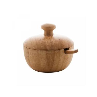 Imagem de Açucareiro De Bambu Com Colher Verona 8cm X 7,5cm - Lyor