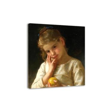 Imagem de LXURY Bouguereau.Lemon. Reprodução de pinturas famosas. Arte de parede em tela. Pôsteres e impressões. Imagem para decoração de casa 80 x 96 cm Moldura interna