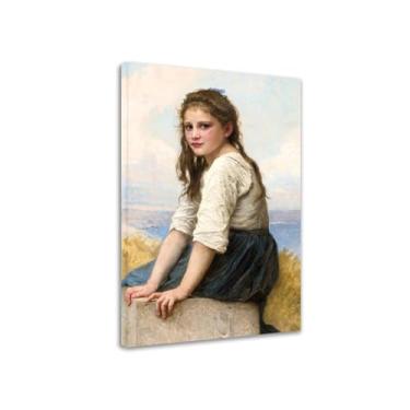 Imagem de LXURY Bouguereau. Antes do banho. Reprodução de pinturas famosas. Arte de parede em tela. Pôsteres e impressões. Imagem para decoração de casa 40 x 64 cm Moldura interna