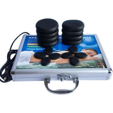 Imagem de Pedras Quentes De Basalto Para Massagem, Pedras De Massagem Quente Portáteis Com Kit De Aquecedor, Pedras Aquecidas Para Spa Massagem Terapêutica Relaxamento, Color, B
