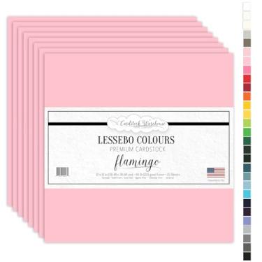 Imagem de Papel de cartolina rosa Seashell - Capa fosca premium de 37,6 kg x 30,5 cm - 25 folhas da Cardstock Warehouse