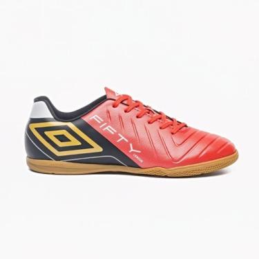 Imagem de Chuteira Futsal Salao Umbro Fifty VI League Futebol Adulto, Vermelho, 
