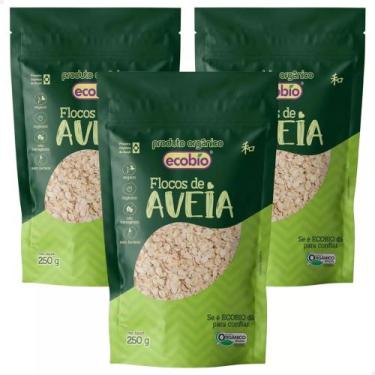 Imagem de Aveia Orgânica Ecobío Flocos - 250g - Kit com 3 unidades - Ecobio