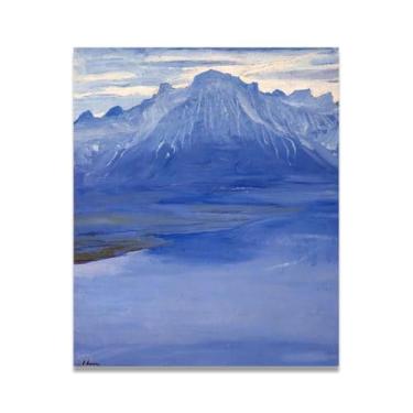 Imagem de Crepúsculo, Lago de Genebra John Lavery Classic Realist Portrait & War Scene Canvas Art – Decoração de parede de arte irlandesa para casa 30 x 36 cm Un Framed