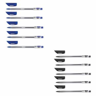 Imagem de Kit 10 Canetas Ponta Média Macia 1,0 Azul e Preta - Molin do Brasil