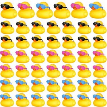 Imagem de Brinquedo de banho Rubber Duck Chivao, 48 unidades com óculos de sol, 