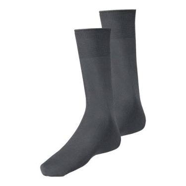 Imagem de Kit com 2 Pares de Meias Social Meianyl 6002-001 - LUPO, Cinza