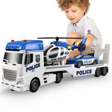Imagem de Caminhão de brinquedo Dwi Dowellin para menino de 3 a 6 anos com carro