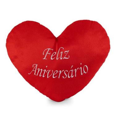 Imagem de Almofada Decorativa de Pelúcia Coração Grande 42 cm Travesseiro Grande