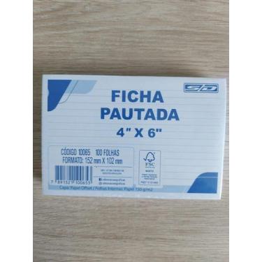 Imagem de Fichas pautadas São Domingos 4X6 com 100 folhas