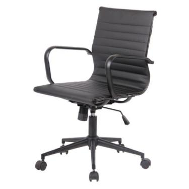 Imagem de Cadeira Giratória Baixa Office Sevilha Esteirinha Rivatti em PU Preto 