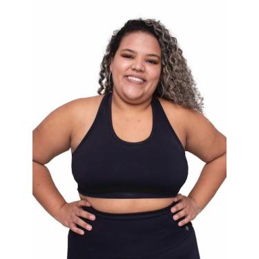 Imagem de Top Nadador Compressão Sem Bojo Plus/Size - SUPORT FITNESS., G3, Preto