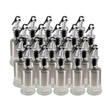 Imagem de Kit 20 Azeiteiro Vinagreiro Recipiente em Vidro e Inox com Bico Dosado