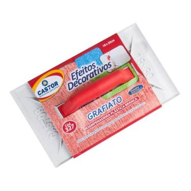 Imagem de Desempenadeira PVC Grafiato 18x30cm Branca - Castor