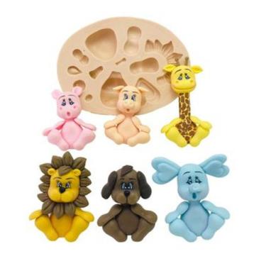 Imagem de MOLDE DE SILICONE Leao, Girafa, Elefante, Porco, Cachorro, Hipopotamo 