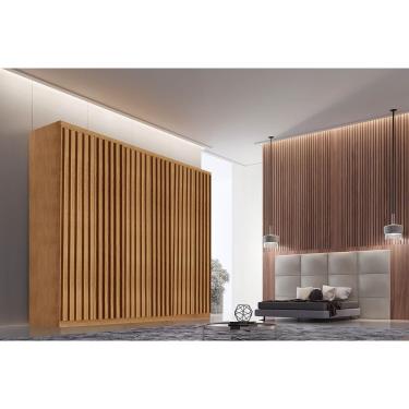 Imagem de Guarda Roupa Casal 6 Portas Ripadas e 4 Gavetas Denver Premium Naturale - Rufato