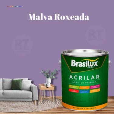 Imagem de Tinta De Parede Brasilux Acrilar Cor Roxo Fosca Lavável Antimofo Premi
