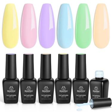 Imagem de Conjunto de 6 cores para besouros de esmalte Gel Pastel Macaron - beet