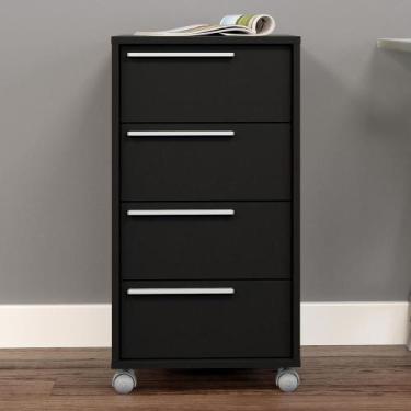 Imagem de Gaveteiro Com Rodízios Maia 4 Gavetas Maia Preto 2488 - Politorno, Pre