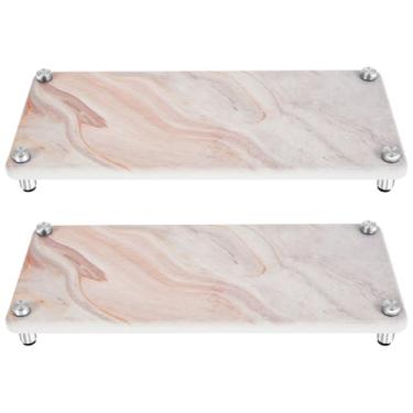 Imagem de ZJRDYYK Pacote com 2 organizadores de pia de secagem instantânea, bandeja para pia de pedra de secagem rápida, bandeja de bancada de secagem rápida para pia de banheiro e cozinha, 28 cm x 12 cm x 2,5